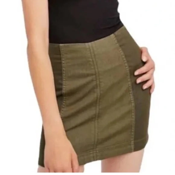 Free People Dresses & Skirts - Free People Modern Femme Mini Skirt Brown Colorblock Two Tone Coastal Cowgirl-10